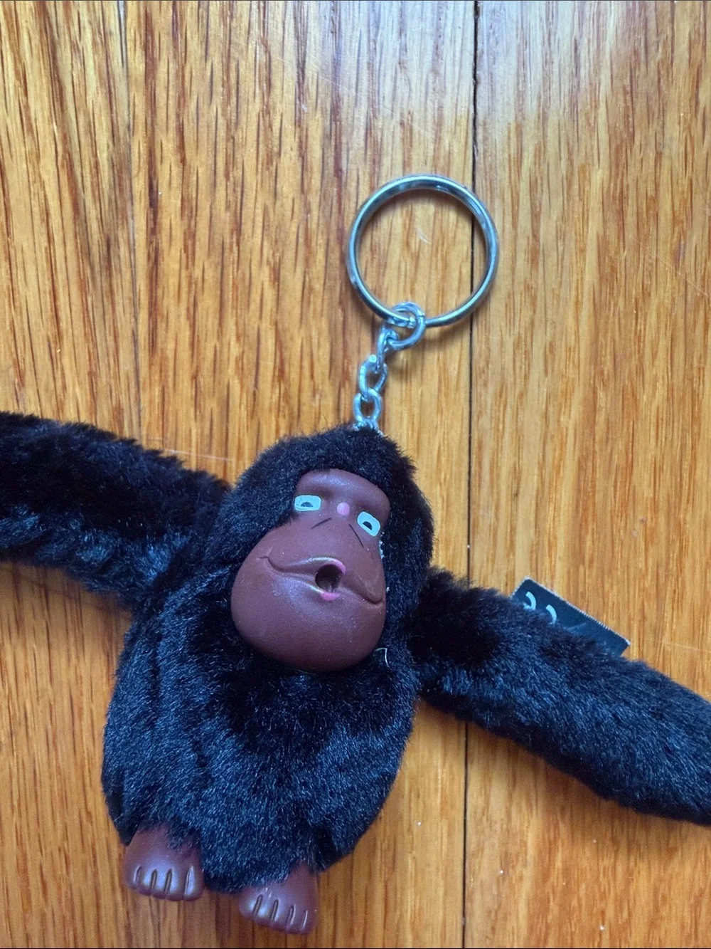 Kipling large 2.5” tall Black Plush Monkey Keyring bag charm